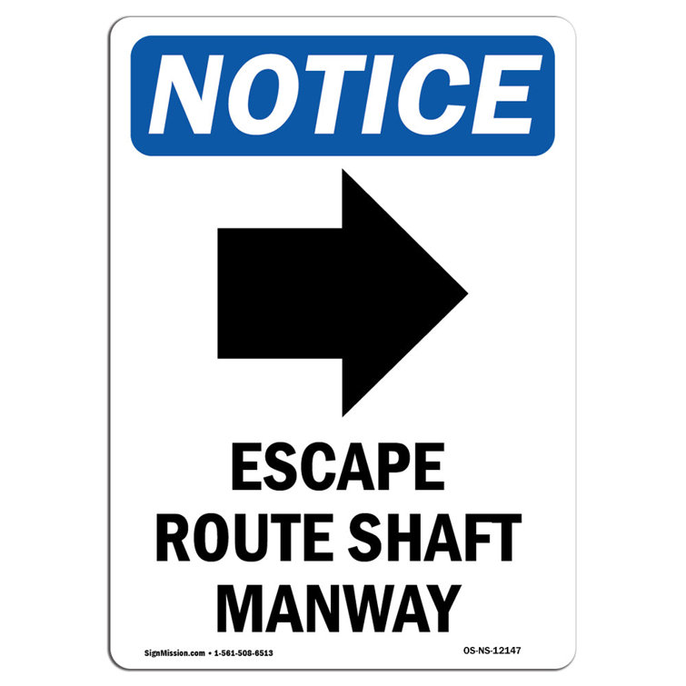 SignMission Escape Route Shaft Sign Wayfair